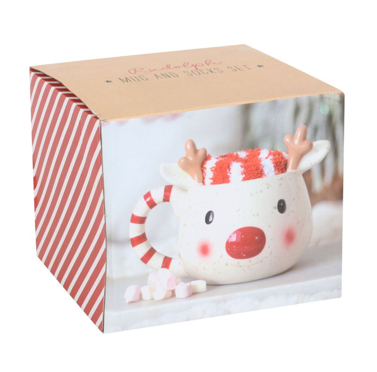 Taza Rudolph blanco con Calcetines ❤️