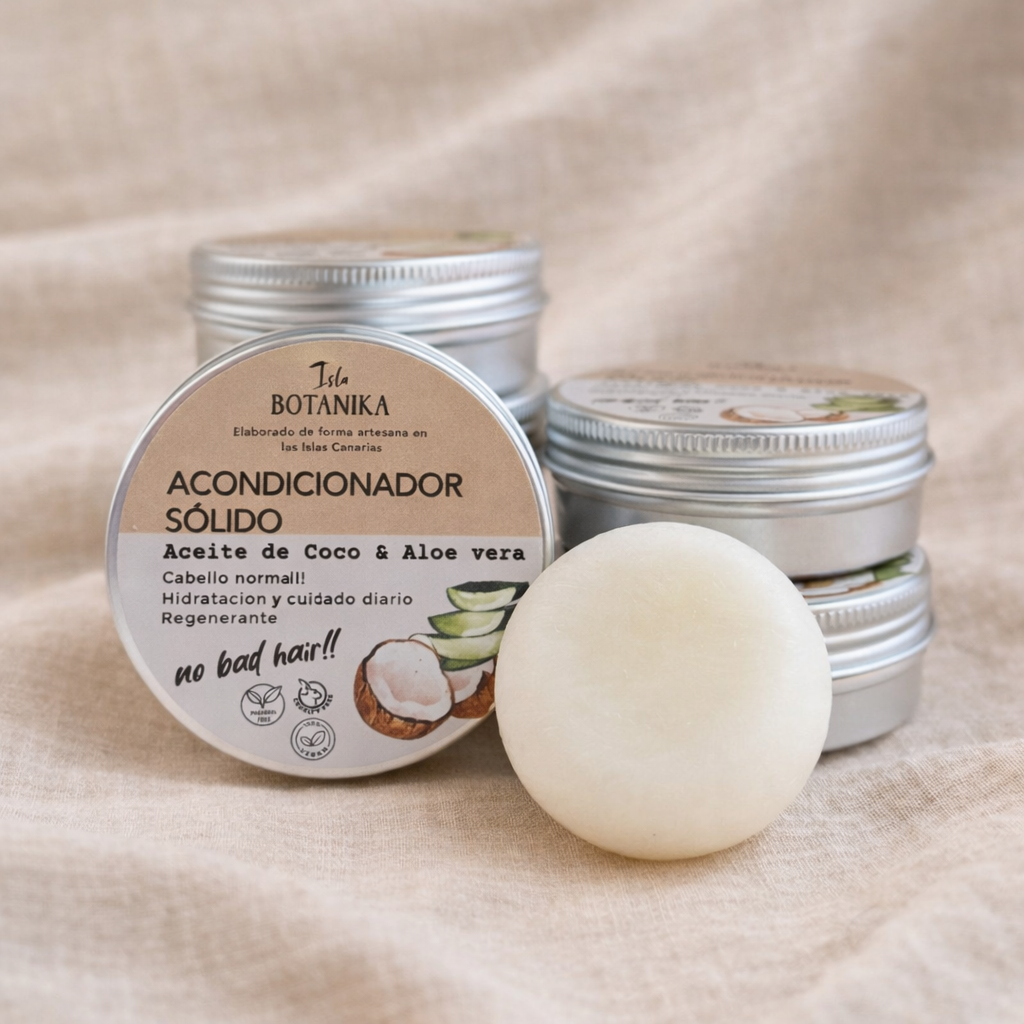 🌿 Acondicionador sólido - Coco & Aloe vera 🥥 - todo tipo de cabello, incluido graso.