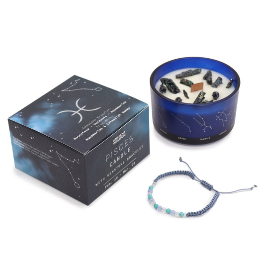 ♓ Vela de Piscis — Piedra luna, Turquesa y Aguamarina