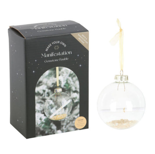 Kit de manifestación - Bola de Cristal para árbol de Navidad - Ritual con citrino💛