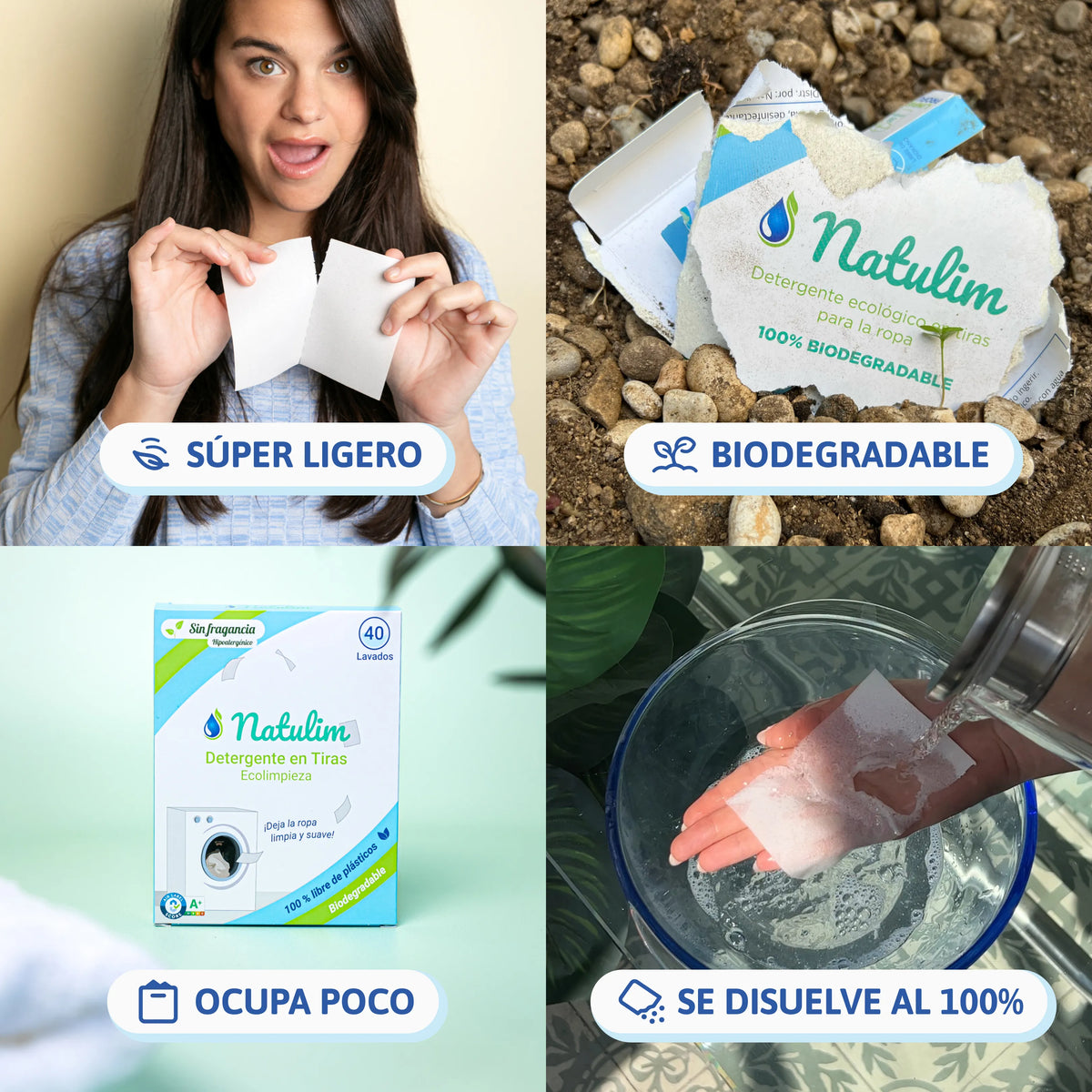 Detergente en tiras ecológico